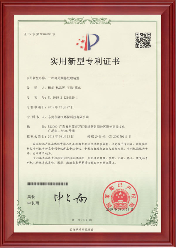 一種可見煙霧處理裝置